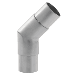 1-1/2" 135° Angle Elbow Fitting, Satin Stainless Steel