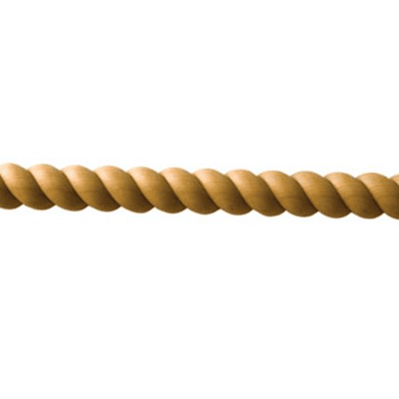 96" x 3/4" Standard Twist Split Rope Molding, Maple