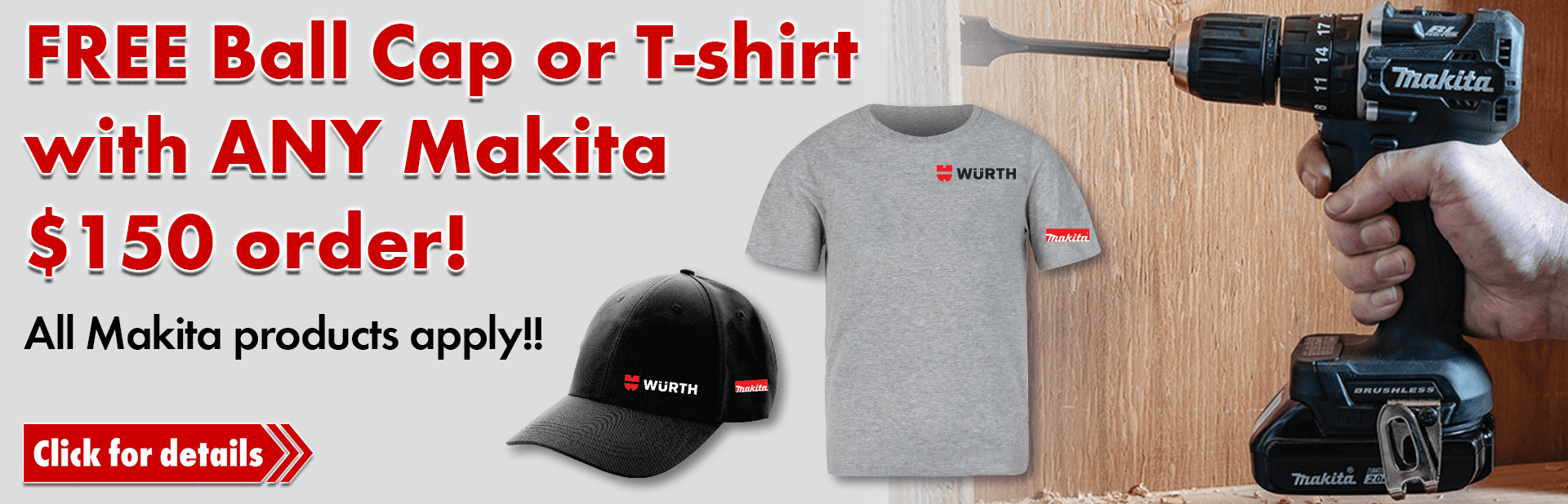 Makita May - Free Ball Cap or T-Shirt Offer