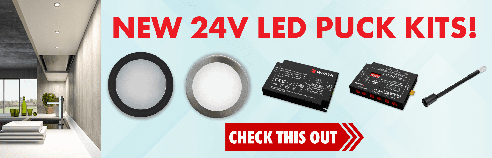 New 24V Wurth LED Puck Light Kits!