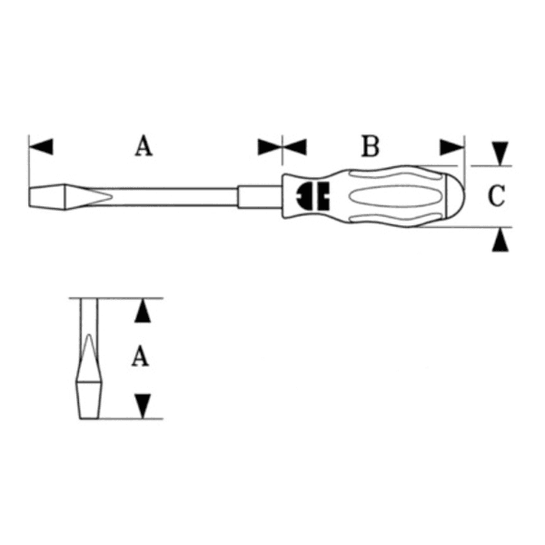 Zebra PH 1 Screwdriver - Durable round blade with matte chrome-plated finish