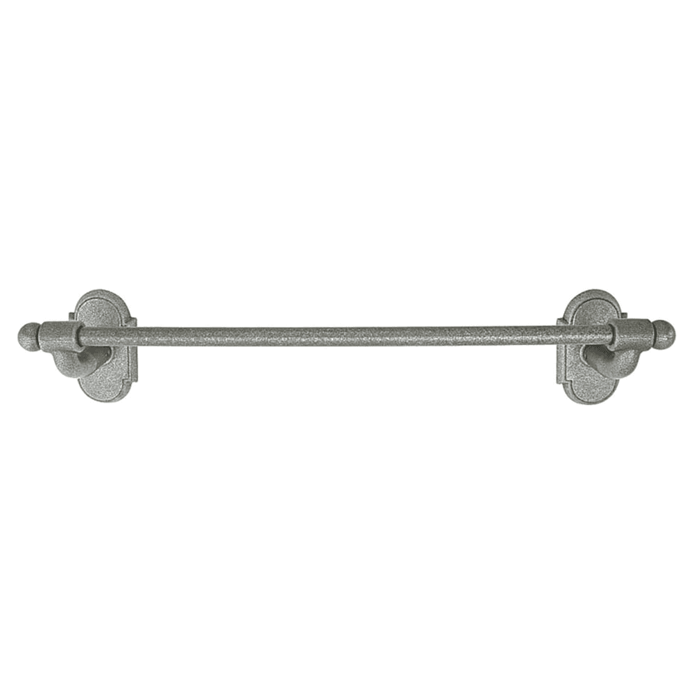 18" Wrought #2 Rosette Towel Bar, Flat Black Steel Main - Image