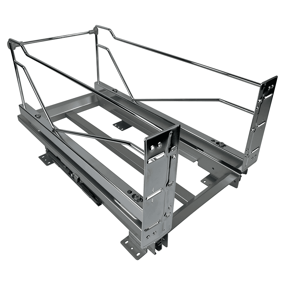 12-1/2" Pullout Frame Only with Soft-Open and Soft-Close, Silver Main - Image