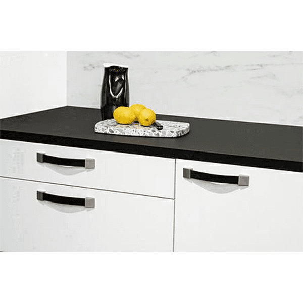 6-1/4" 2Z326 Series Cabinet Pull, Matte Black/Black Leather Alt 1 - Image