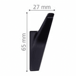20mm 2Z327 Series Double Head Hook, Matte Black Alt 3 - Image