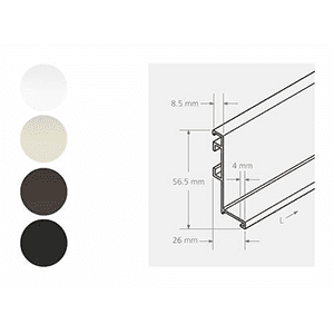 2.9m 33914 Series Horizontal L Channel Profile, Matte Black Alt 1 - Image