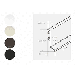 2.9m 33914 Series Horizontal L Channel Profile, Nickel Alt 1 - Image