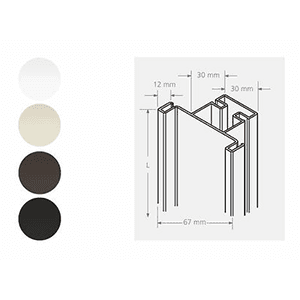 2.9m 33915 Series Vertical Channel Profile, Matte Black Alt 1 - Image