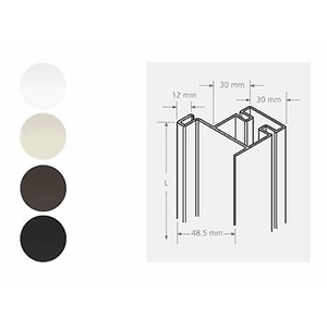2.9m 33916 Series Vertical End Channel Profile, Clear Anodized Alt 1 - Image