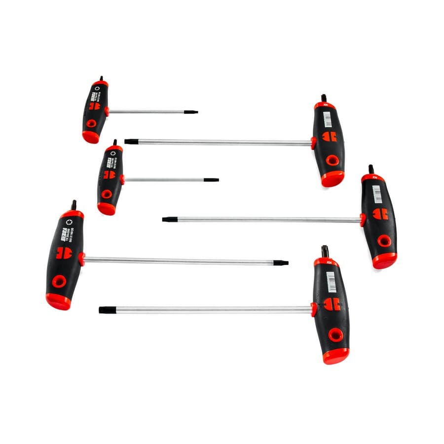 ZEBRA T-Handle 6 Piece Screwdriver Set TX - For Torx Socket With Side Tip