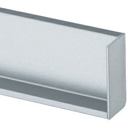 2-1/4" 6K377 Series Right Side Rectangle L-Shaped Cap, Silver Main - Image