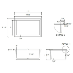 7-1/2" x 11" Recessed Box Caddy, Luna Alt 1 - Image