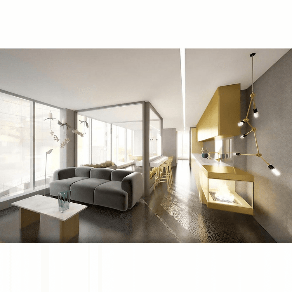 Solid Metal Laminate 904 Brushed Light Brass Aluminum, 48" x 120 - Alt Image 5
