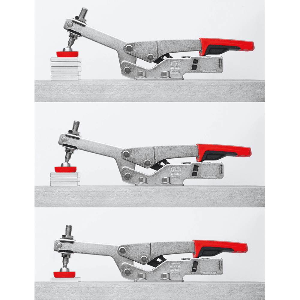 1-9/16" Auto-Adjust Horizontal Toggle Clamp, 1/2" - 1-1/4" Throat Depth - Main Image