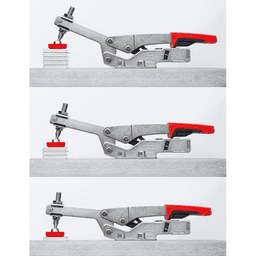 1-9/16" Auto-Adjust Horizontal Toggle Clamp, 1/2" - 1-1/4" Throat Depth - Main Image