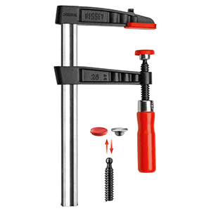 16" Light-Duty Bar Clamp with Wood Handle, 4" Throat Depth - Main Image
