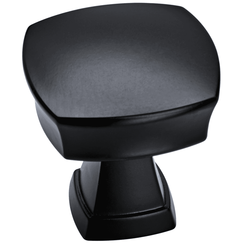 1-1/4" Square Knob in Matte Black Finish