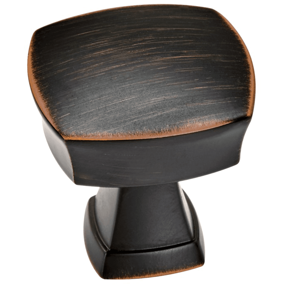 Amerock 1-1/4" Allison&trade; Value Square Knob in Oil-Rubbed Bronze on Black Background