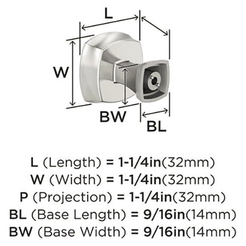 1-1/4" Stature Cabinet Knob Polished Nickel Alt 2 - Image
