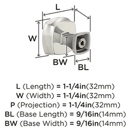 1-1/4" Stature Cabinet Knob Polished Nickel Alt 2 - Image