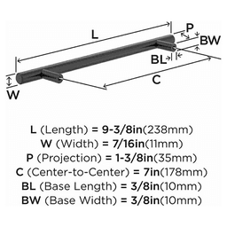 7" Bar Pull, Oil-Rubbed Bronze Alt 2 - Image