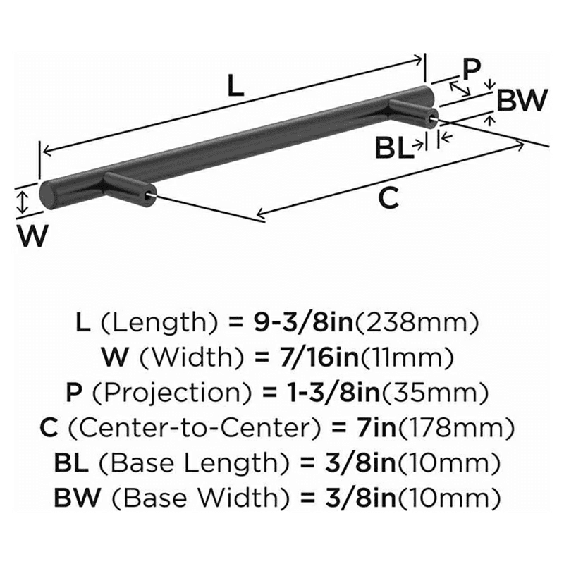 7" Bar Pull, Polished Chrome Alt 2 - Image