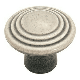 1-3/8" Ceramic Knob, Distressed Antique White, 1-1/16" Projection Main - Image