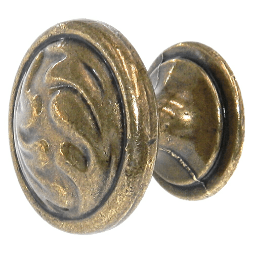 1-1/4" True Elegance Oak Leaf Knob, Burnished Brass Main - Image