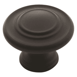 Close-up of Amerock 1-5/16" Inspirations&trade; 3-Ring Knob in Wrought Iron Dark Finish - Product Image 2