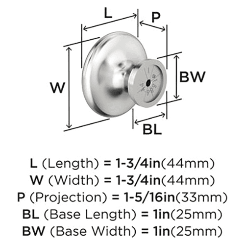 1-3/4" Inspirations Cabinet Knob Polished Chrome Alt 2 - Image