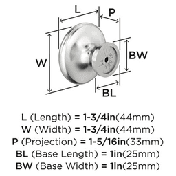 1-3/4" Inspirations Cabinet Knob Polished Chrome Alt 2 - Image