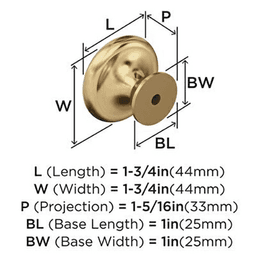 1-3/4" Inspirations Round Cabinet Knob, Champagne Bronze Alt 2 - Image