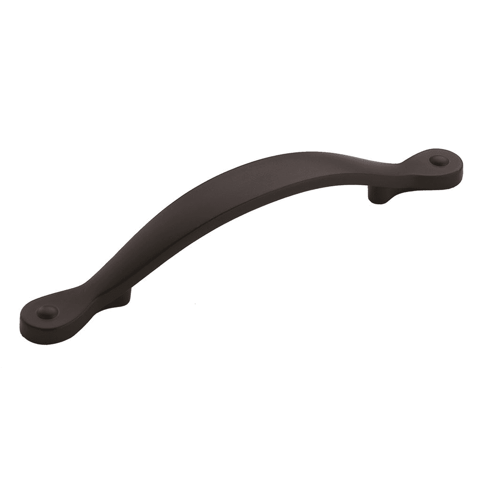 Weathered Nickel pull handle with Amerock's Inspirations design on cabinet drawer