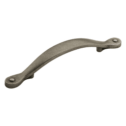 Amerock 96mm Inspirations Plain Pull in Weathered Nickel finish on cabinet door