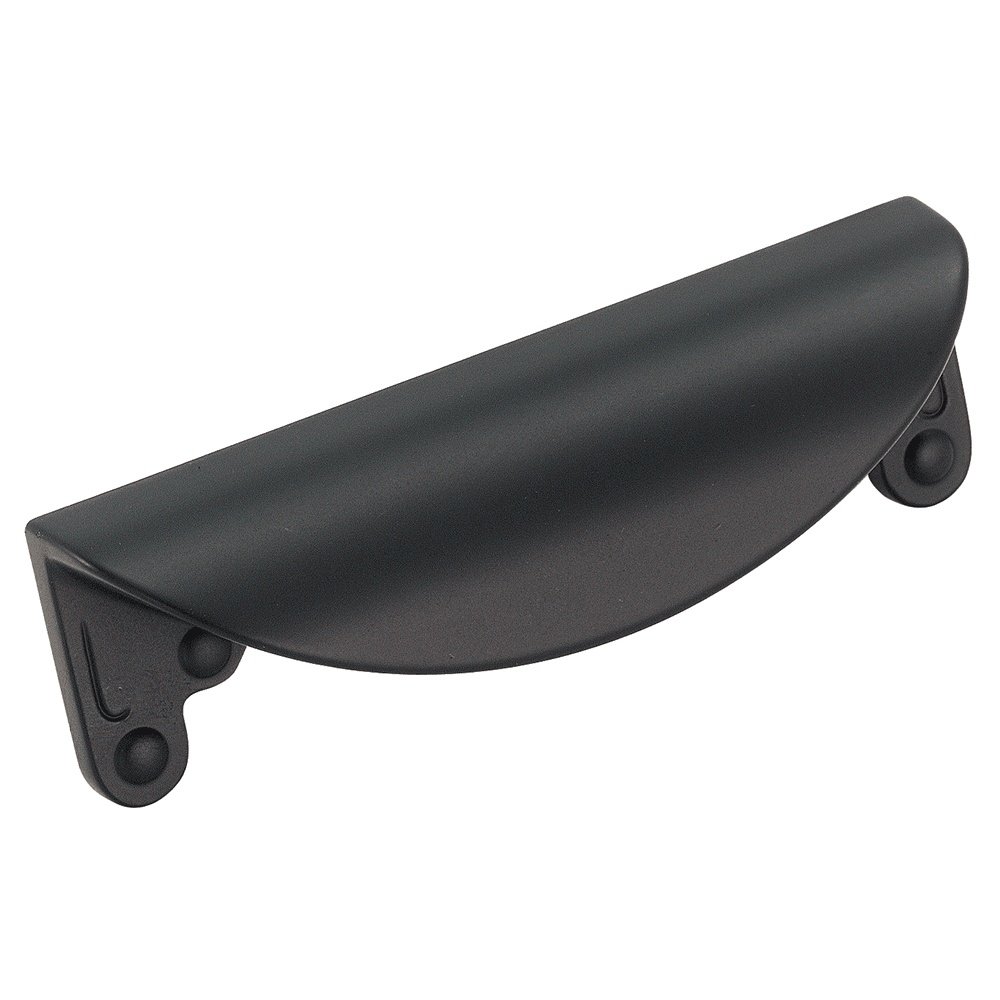 Decorative Cup Pull for Cabinets and Drawers in Satin Nickel with Inspirations Design