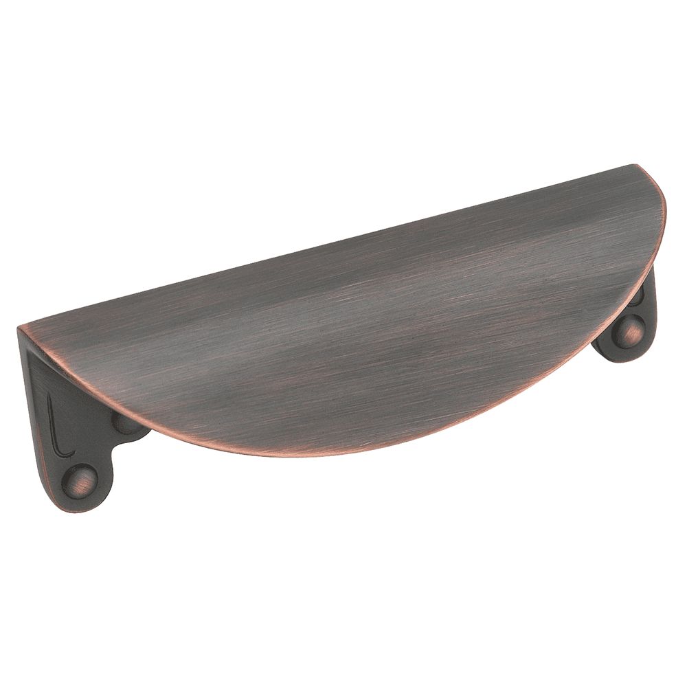Amerock 3" Inspirations&trade; Cup Pull in Oil-Rubbed Bronze on White Background