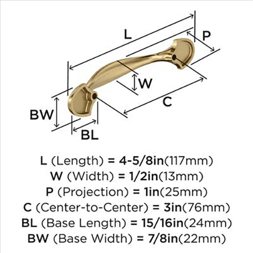 3" Fairfield Cabinet Pull, Golden Champagne Alt 2 - Image