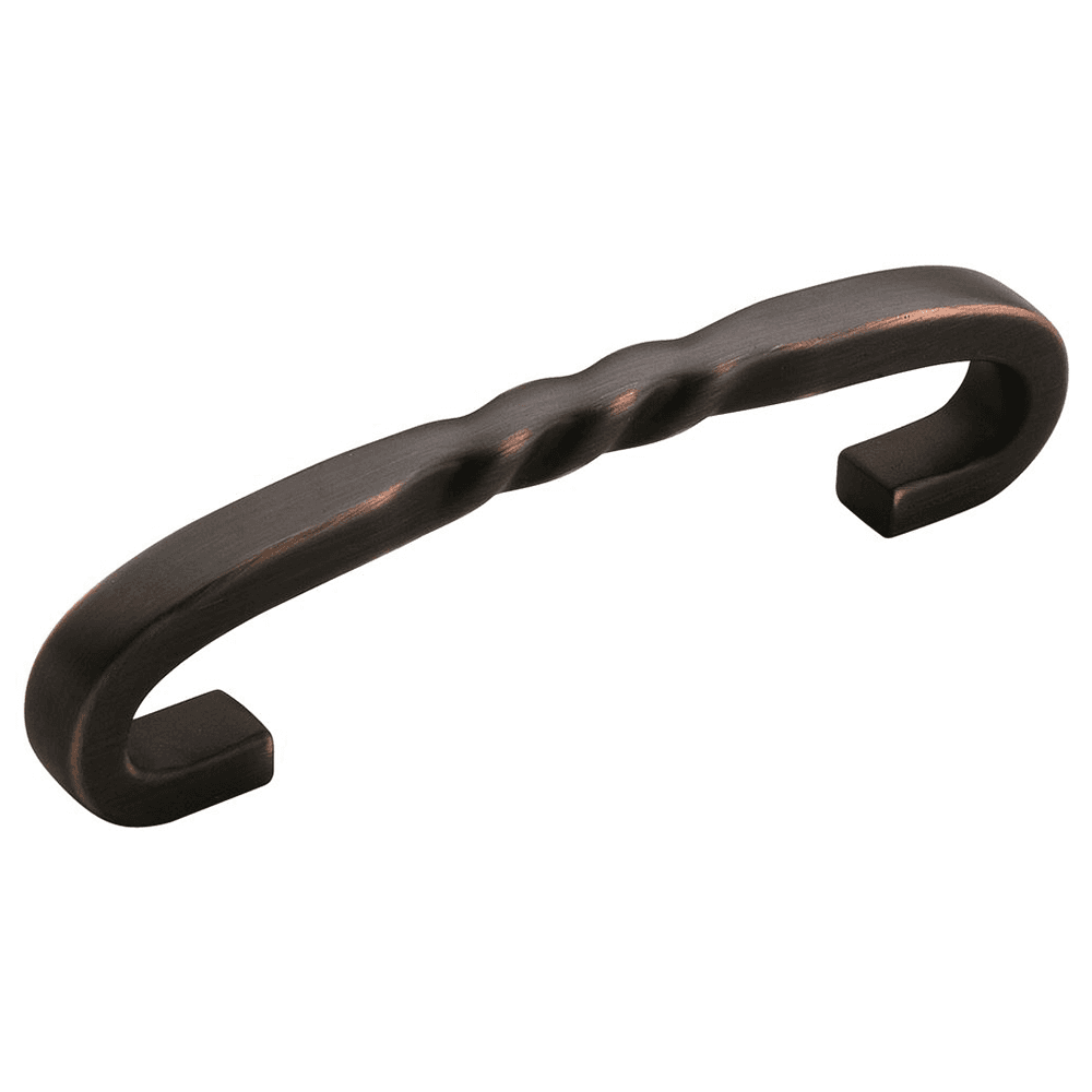 Amerock 96mm Inspirations Rope Pull in Oil-Rubbed Bronze on a Light Gray Cabinet
