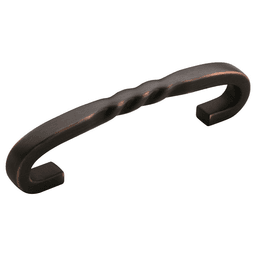 Amerock 96mm Inspirations Rope Pull in Oil-Rubbed Bronze on a Light Gray Cabinet