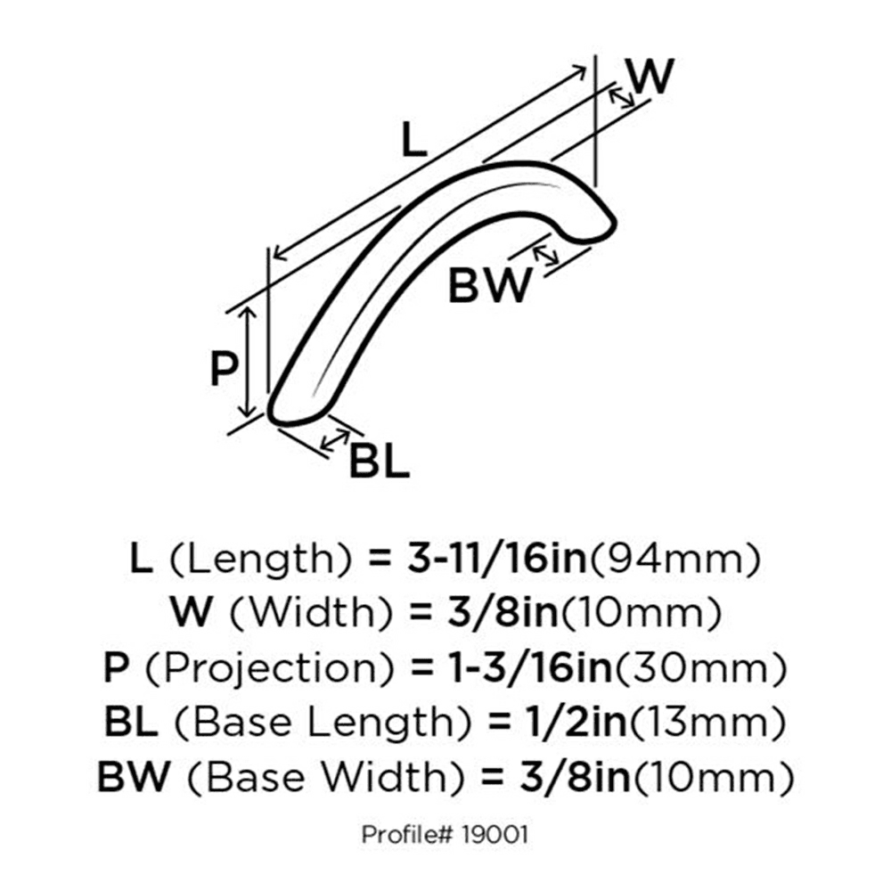 Essential'Z Stainless Steel Pull - Amerock BP19001SS 3" Center-to-Center
