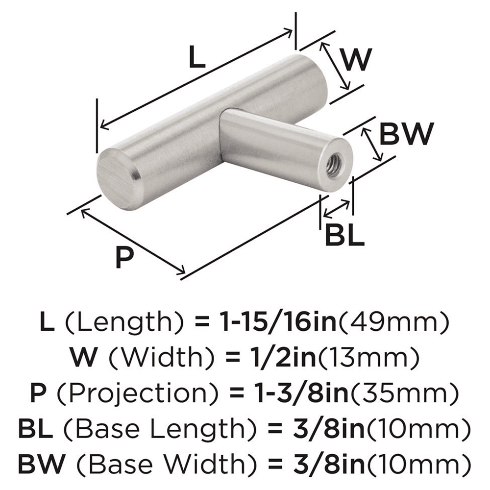 1-15/16" Bar Pulls Cabinet Knob, Satin Nickel Alt 1 - Image