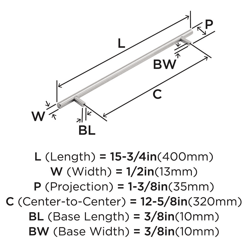 320mm Bar Pulls Cabinet Pull, Satin Nickel Alt 1 - Image