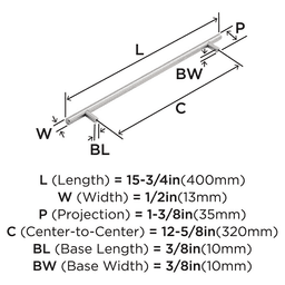 320mm Bar Pulls Cabinet Pull, Satin Nickel Alt 1 - Image