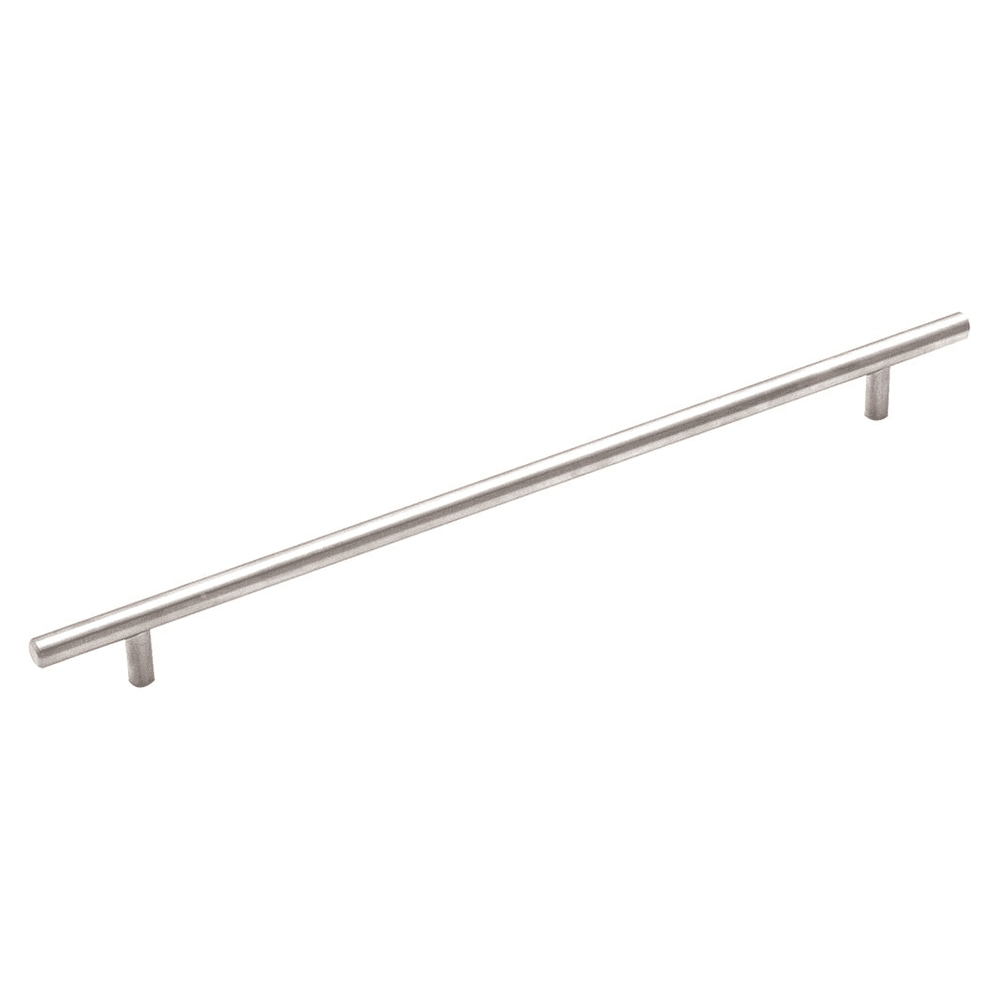 Amerock 12-5/8" T-Bar Stainless Steel Pull on White Background