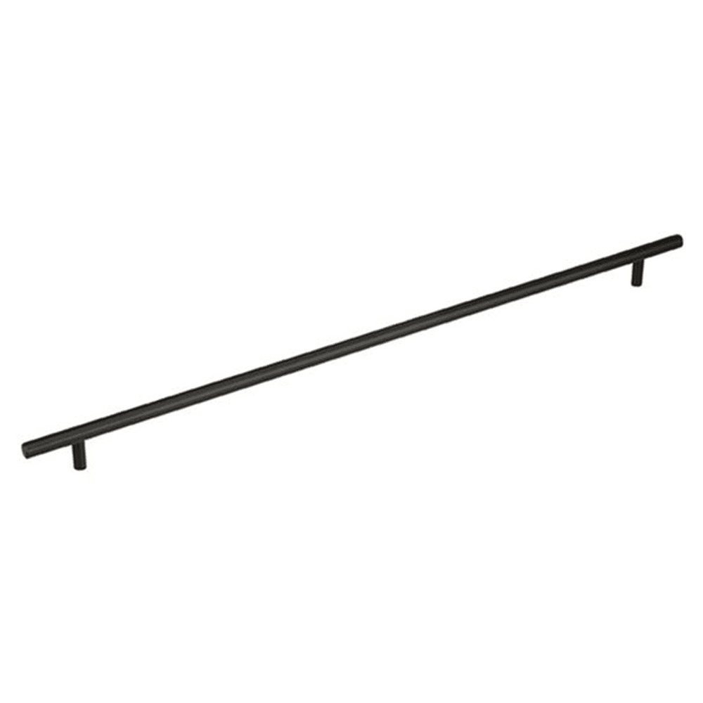 Amerock 18-7/8" Black Bronze T-Bar Pull on White Kitchen Cabinet