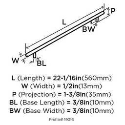 18-7/8" T-Bar Pull, Oil-Rubbed Bronze - Alt Image 2