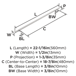 480mm Bar Pulls Cabinet Pull, Satin Nickel Alt 1 - Image