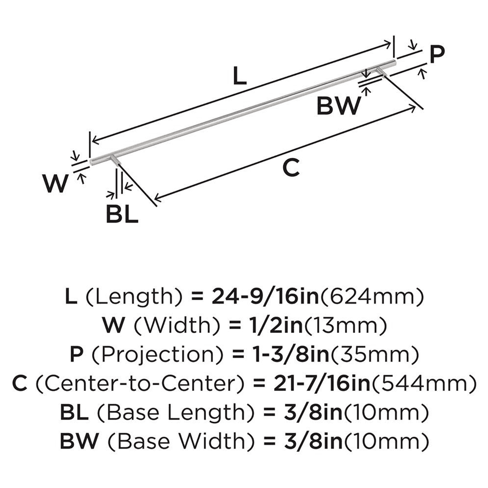 544mm Bar Pulls Cabinet Pull, Satin Nickel Alt 1 - Image