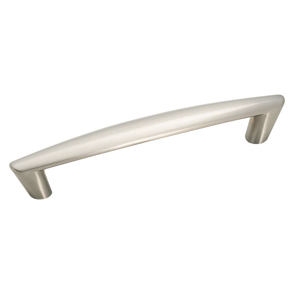 128mm Essential''''Z Angled Pull, Satin Nickel on White Background