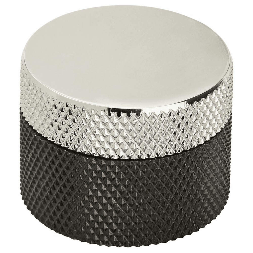 1-1/4" Transcendent Round Knob Matte Black/Polished Nickel